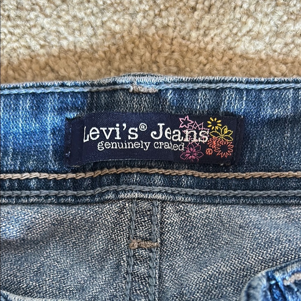 Vintage Levi's Dark Blue Low Rise Flare Jeans - Picture 3 of 5